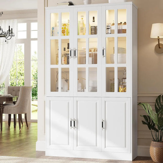 Kitchen Storage Cabinet with LED Lights