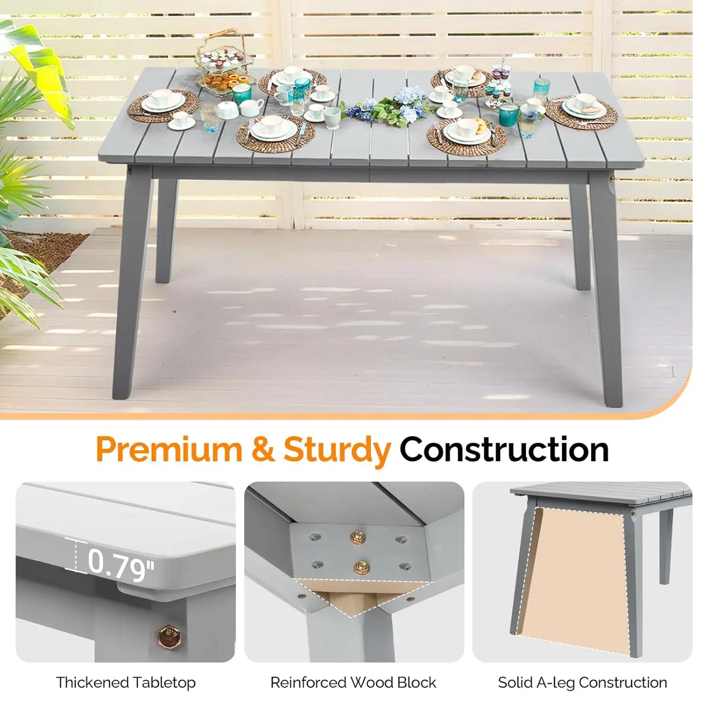 Weather-Resistant Outdoor Dining Table & Bench