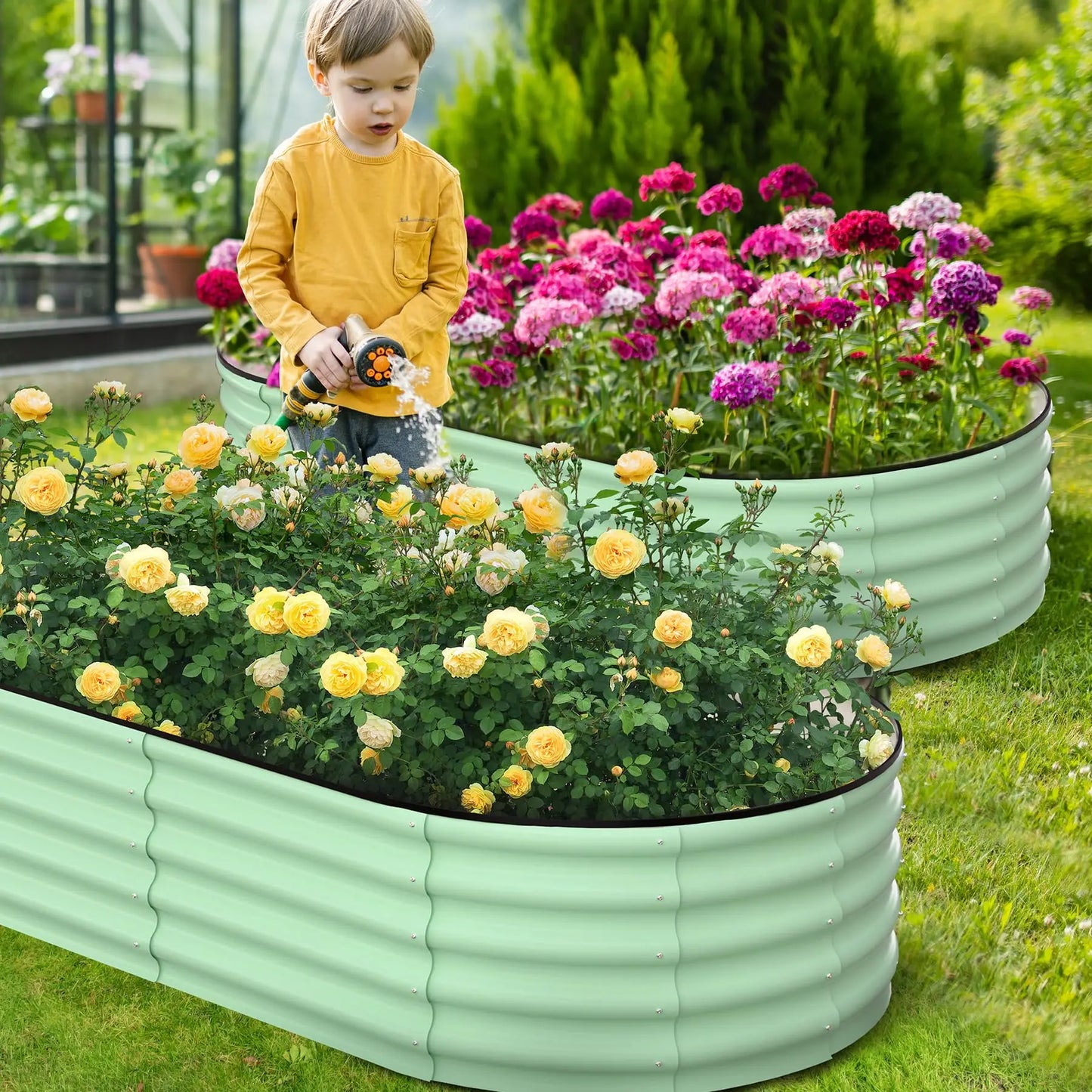 2-Pack Oval Galvanized Raised Garden Bed