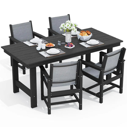 5-Piece HDPE Outdoor Dining Set for 4
