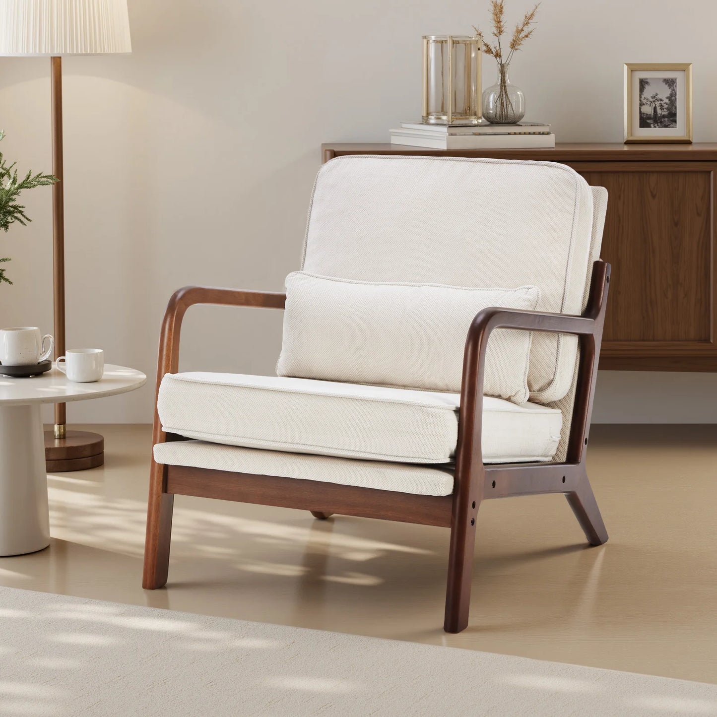 Mid Century Modern Solid Wooden Frame Chair