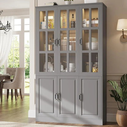 Kitchen Storage Cabinet with LED Lights