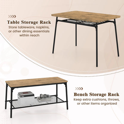 Dining Table w/ Bench and  2 Chairs