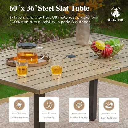 7 Piece Patio Table and Chairs for 6