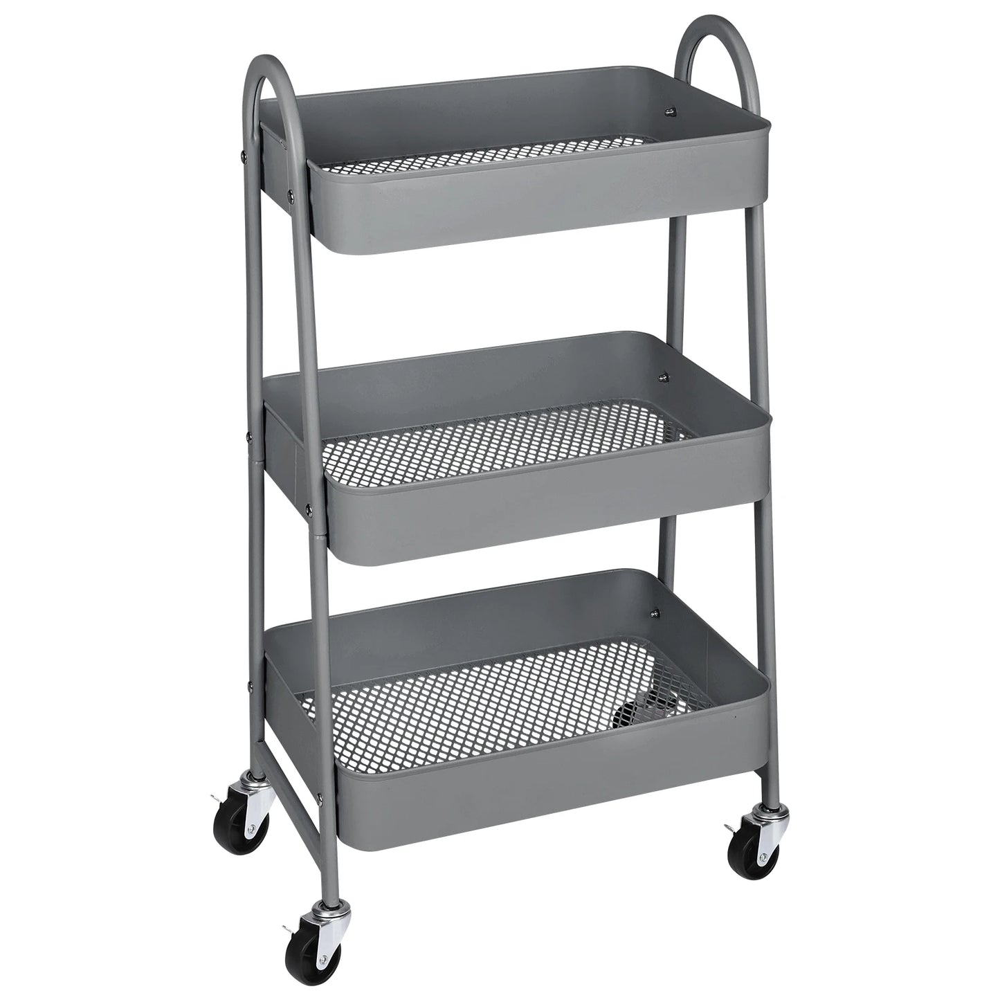 3 Tier Metal  Cart with Lockable Wheels