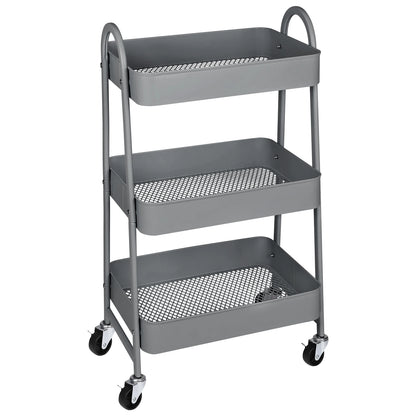 3 Tier Metal  Cart with Lockable Wheels