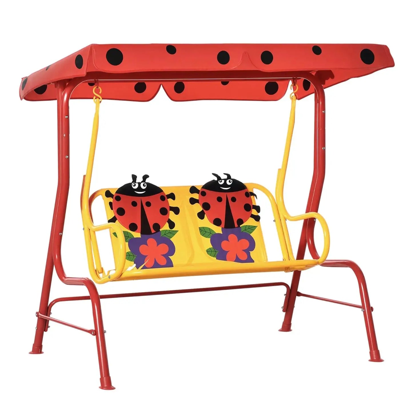 Kids  2-Seater Outdoor Patio Swing with adjustable canopy