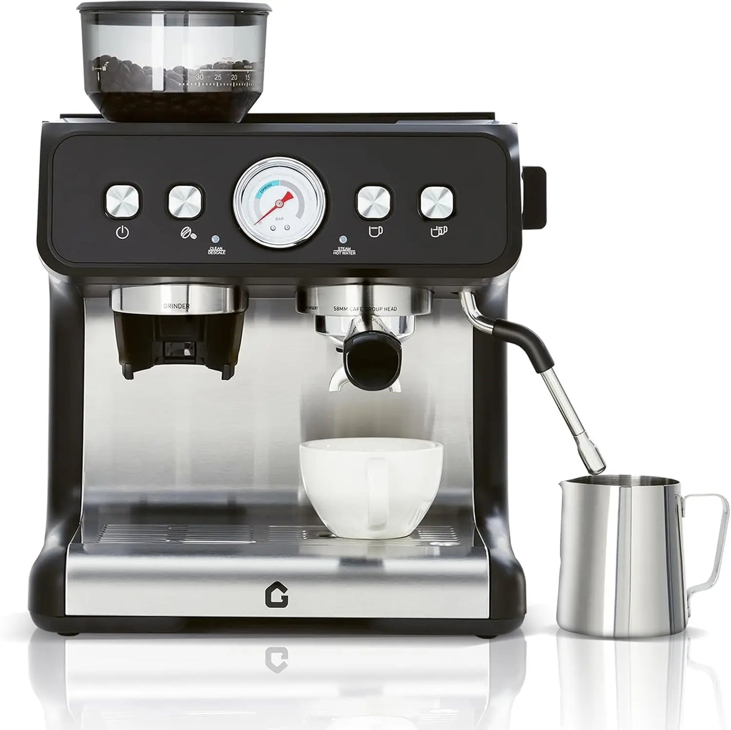 Stainless Steel Espresso Machine With Grinder