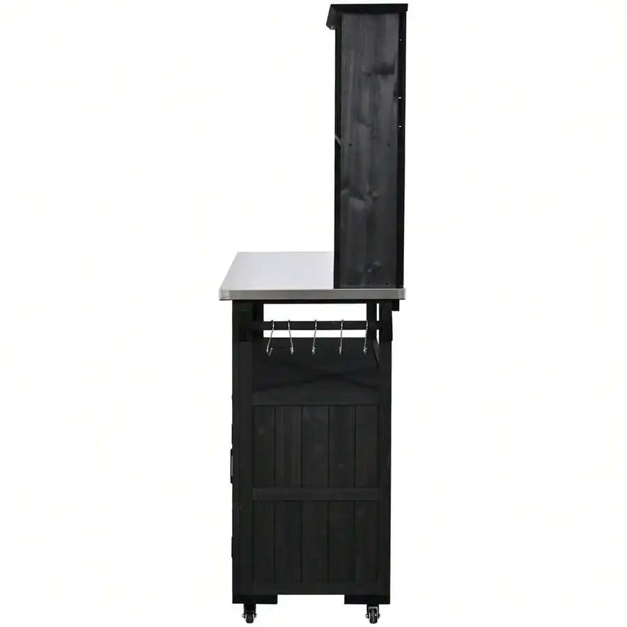 Outdoor Potting Bench With Stainless Steel Top
