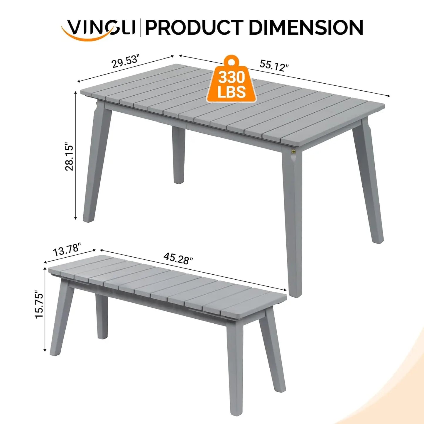 Weather-Resistant Outdoor Dining Table & Bench