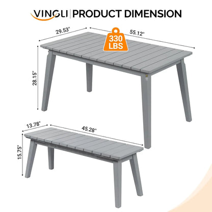 Weather-Resistant Outdoor Dining Table & Bench