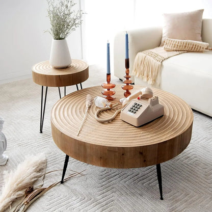2-Piece Round Nesting Coffee Table Set