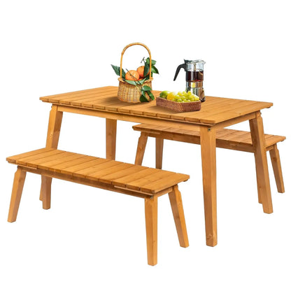 Weather-Resistant Outdoor Dining Table & Bench
