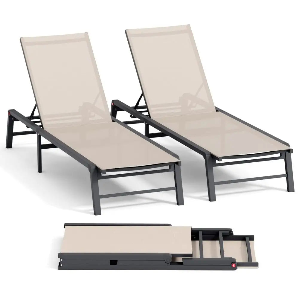 5 Position Aluminum Pool Lounge Chairs