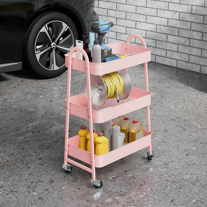 3 Tier Metal  Cart with Lockable Wheels