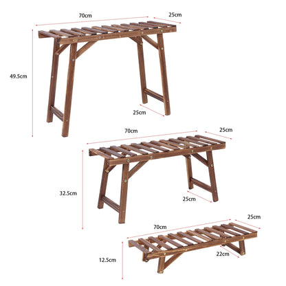 3 Tier Ladder Shelf Wood Plant Stand