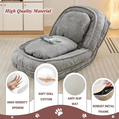Foldable 5 Positions Adjustable Backrest Sofa Bed