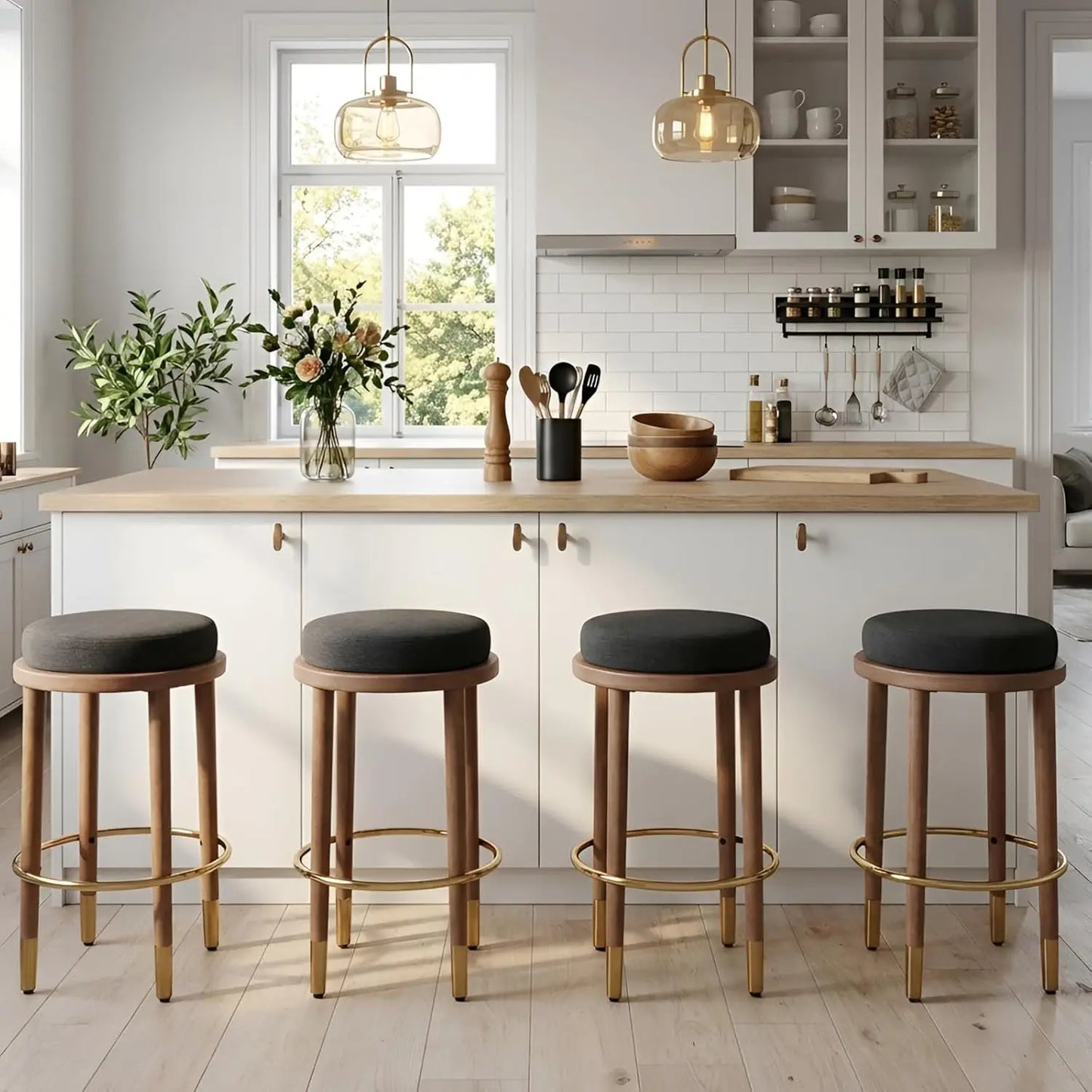 Set of 4 Counter Height Bar Stools