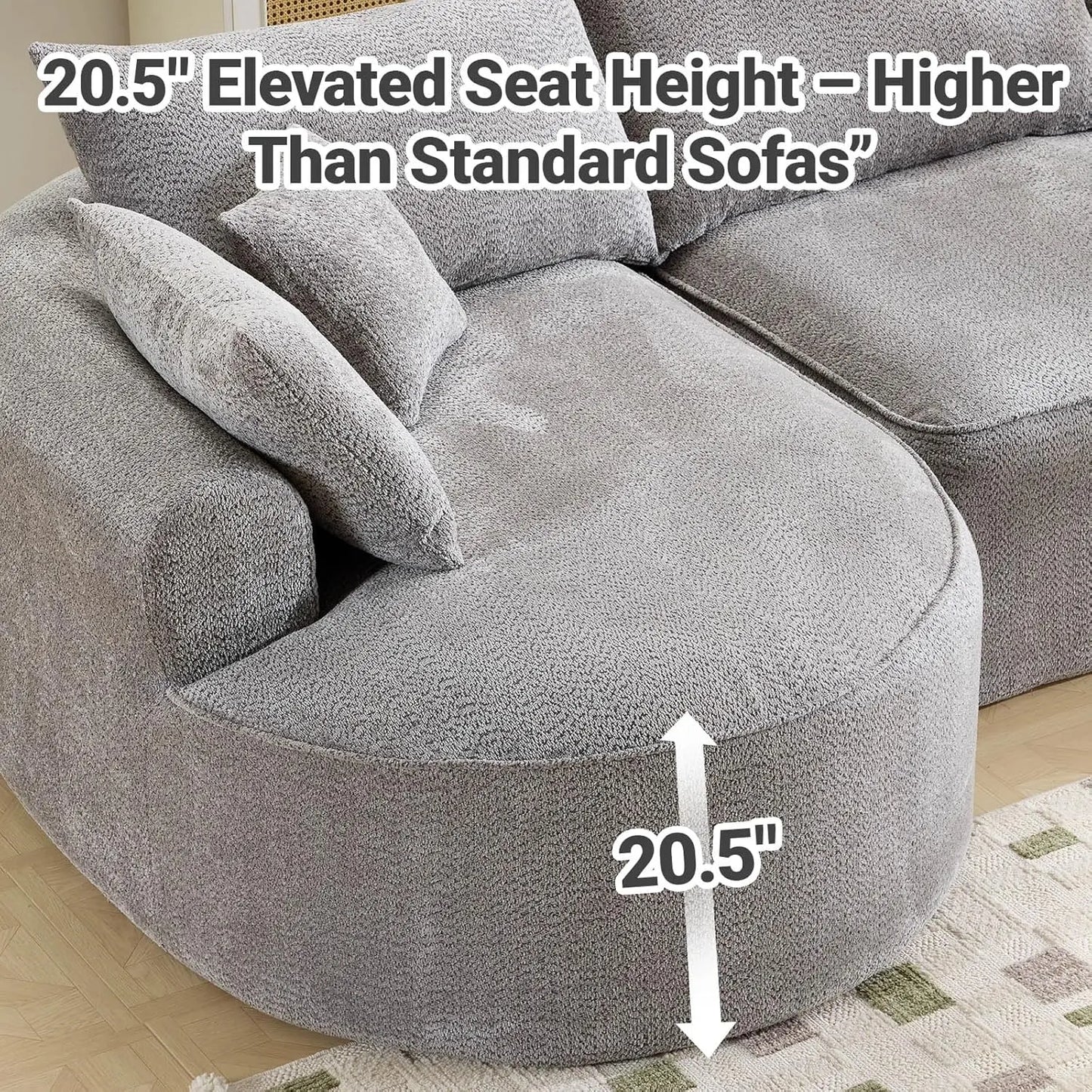 Oversized L-Shaped Boneless Deep Seat Sectional