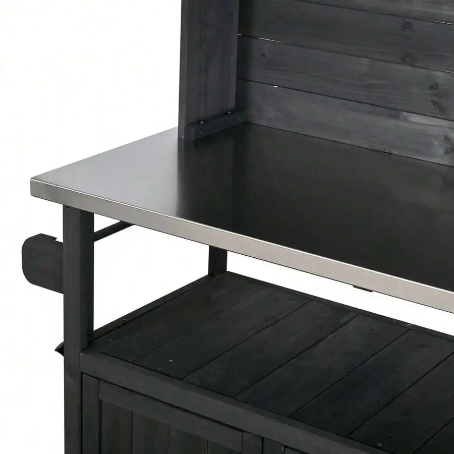 Outdoor Potting Bench With Stainless Steel Top