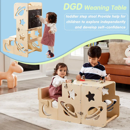 Foldable Toddler Tower with Step Stool