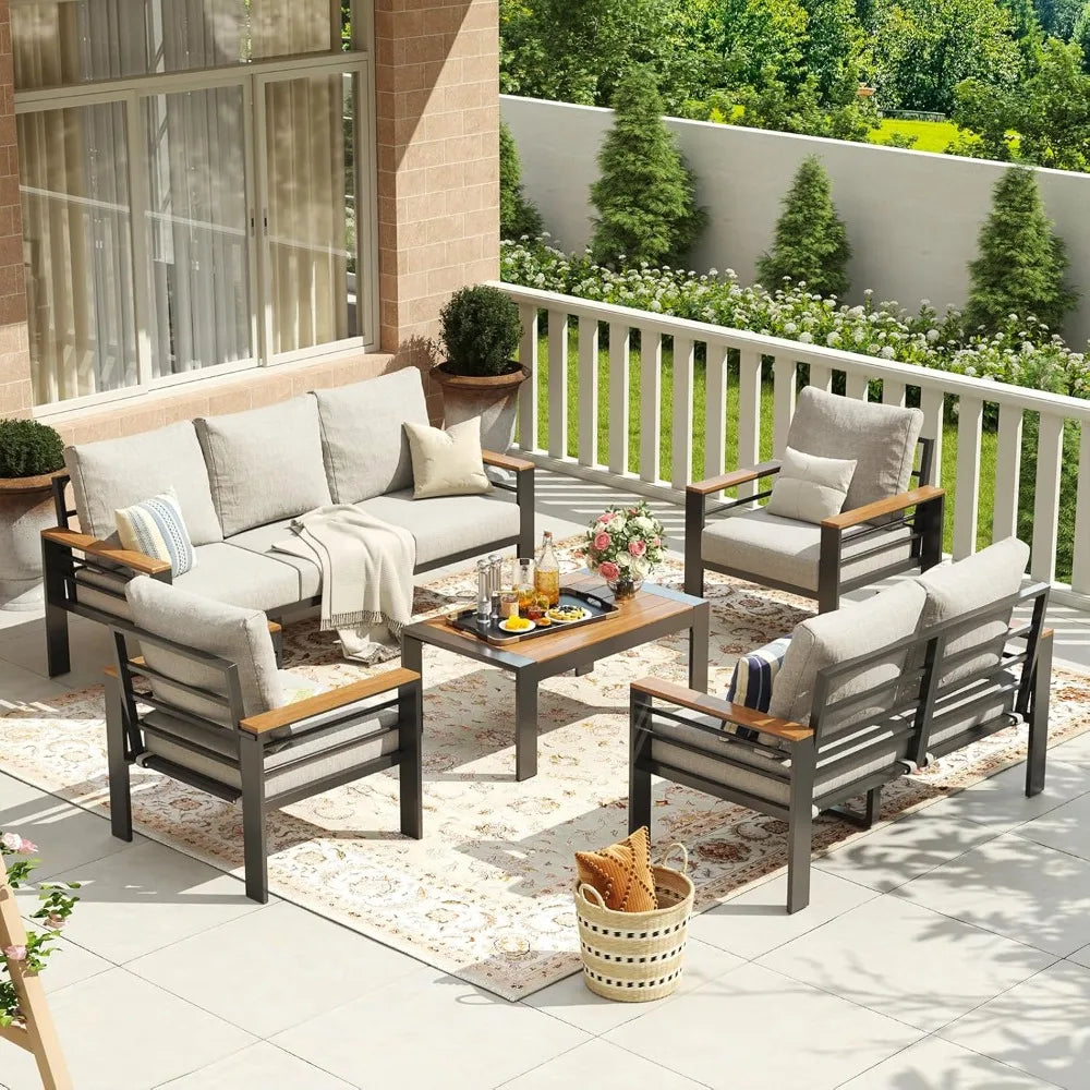 Oversized Outdoor Sectional with Washable Thick Cushions