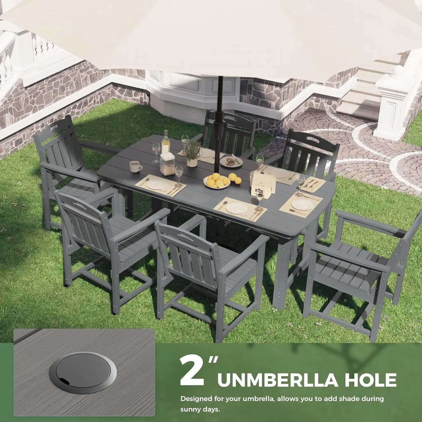 All-Weather 7-Piece Table and 6 Chairs