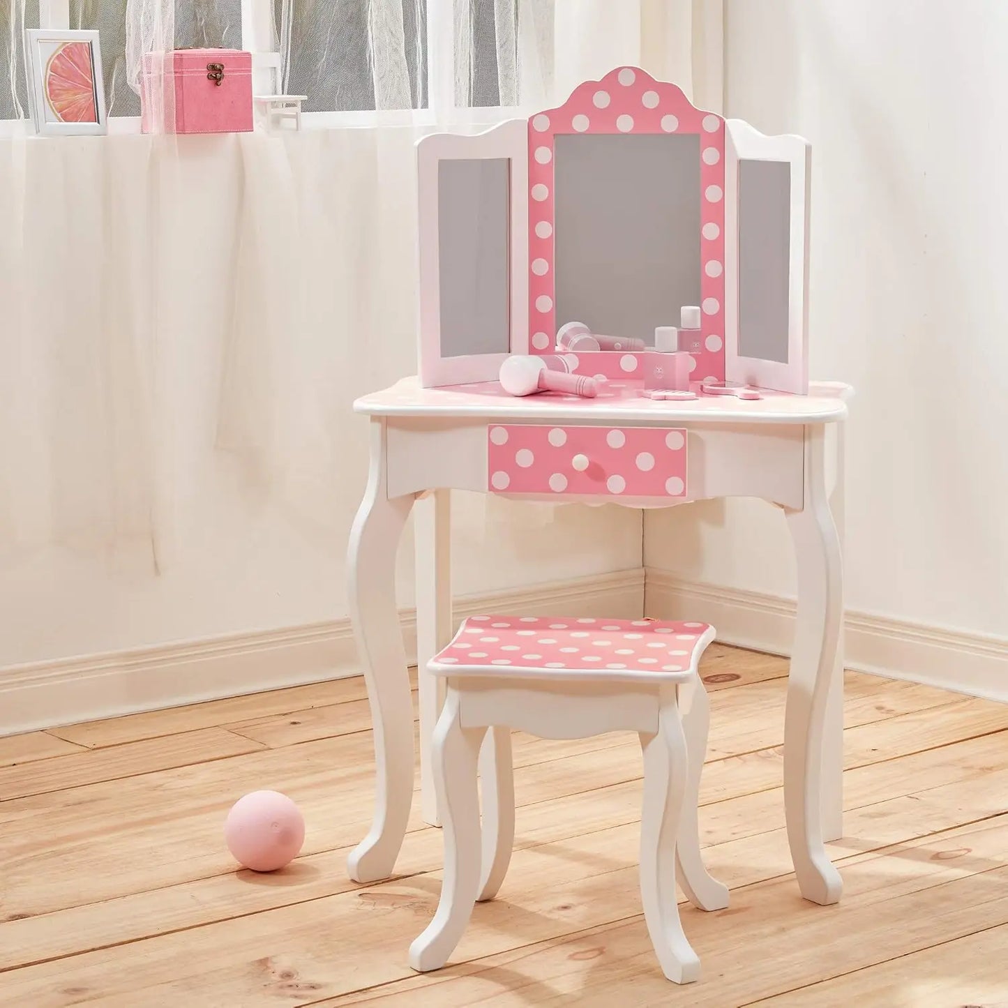 Kids Wooden Play Vanity Set