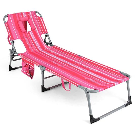 Folding Lounger with Face and  Arm Holes