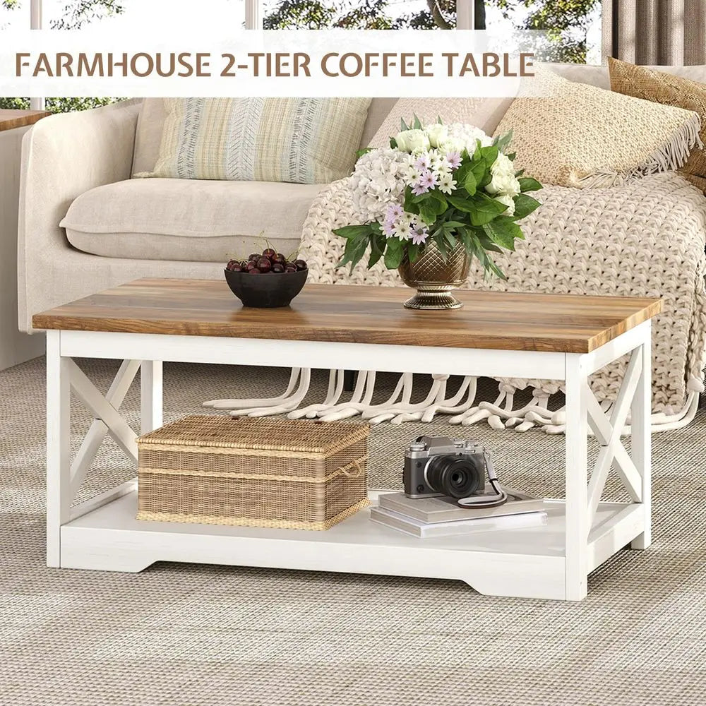 3Piece Farmhouse Living Room Table Set