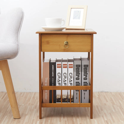 Bamboo Bedside Table  with Drawer