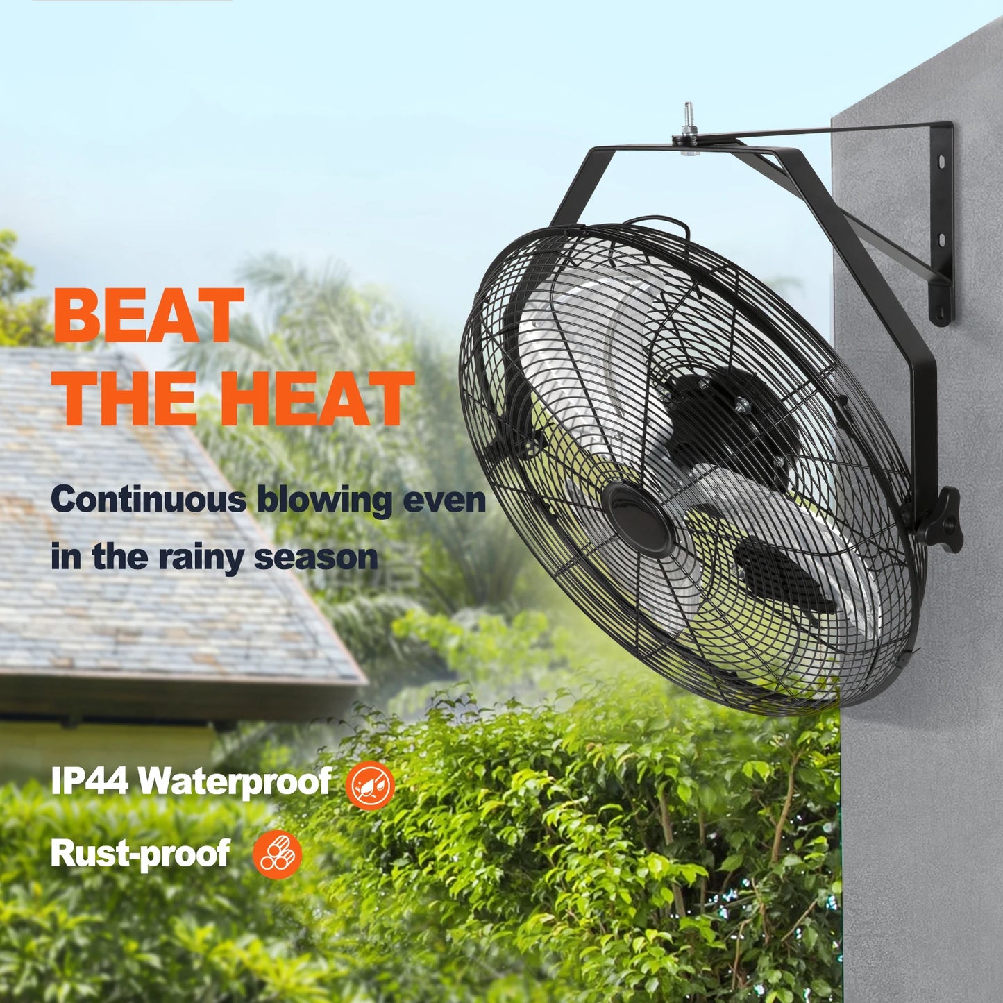 Wall mount high velocity oscillating fan
