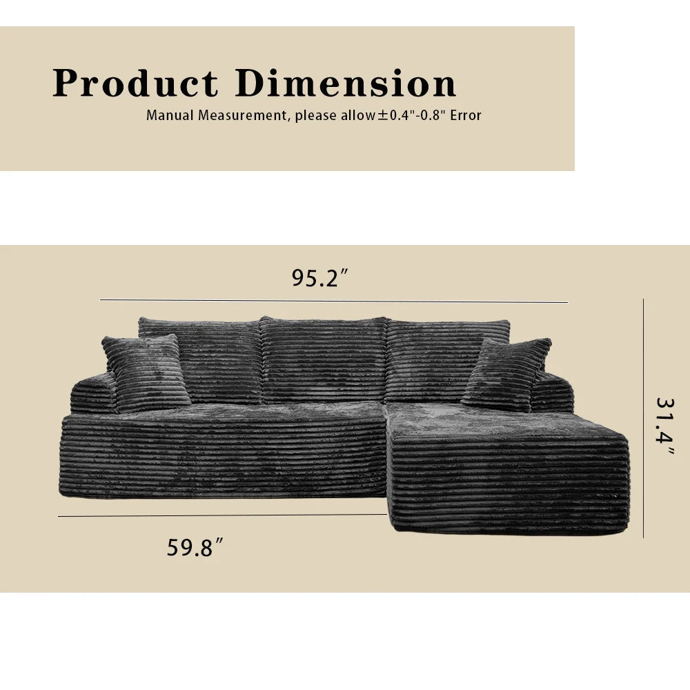 Space Saving L-Shaped Corner Sectional Sofa