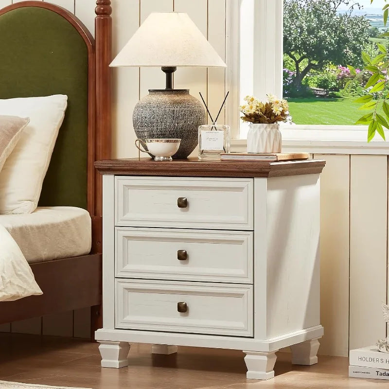 Rustic Vintage  End Table with Wood Legs