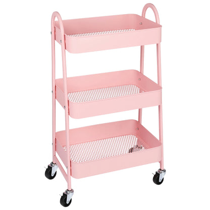 3 Tier Metal  Cart with Lockable Wheels