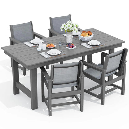 5-Piece HDPE Outdoor Dining Set for 4