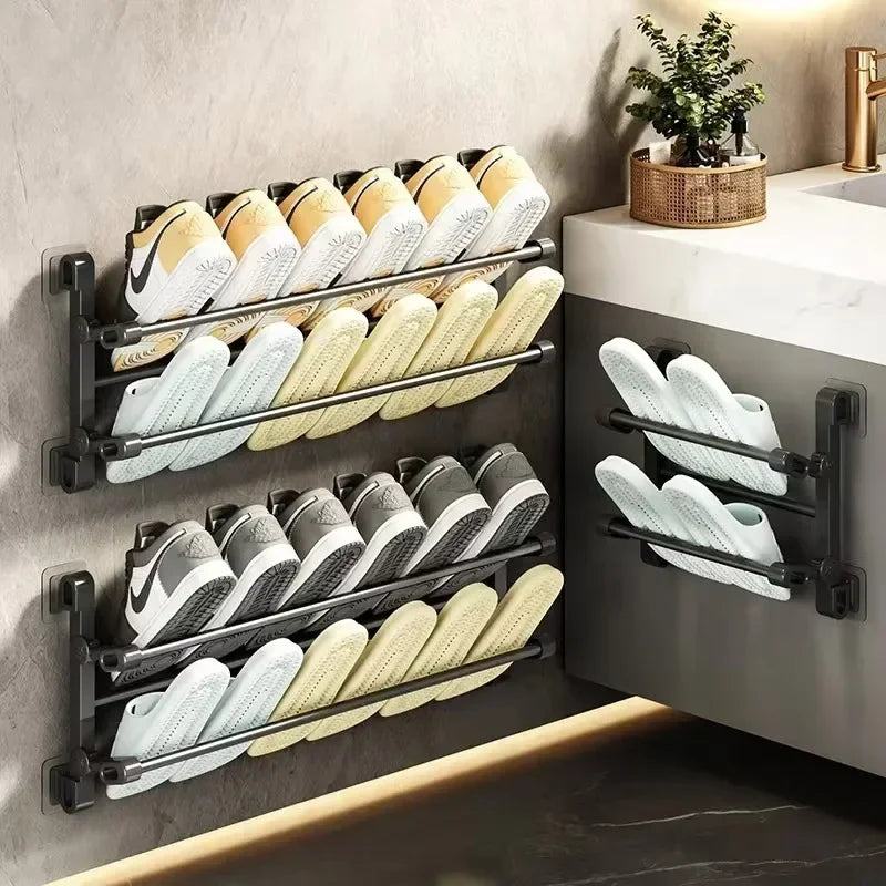 Wall-mounted Multifunctional Shoe Rack