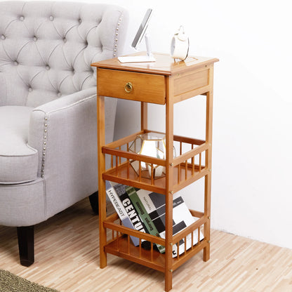 Bamboo Bedside Table  with Drawer
