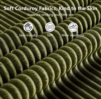 Modular Sectional Corduroy L-Shaped Sofa with Chaise