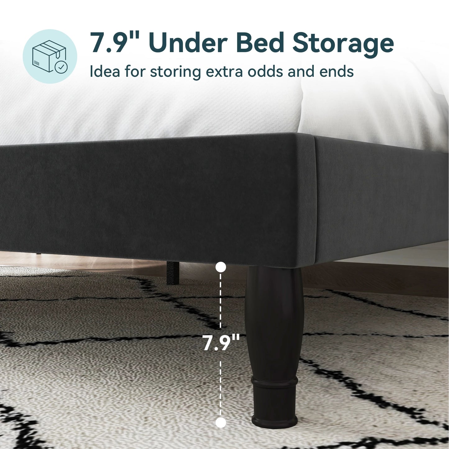 Full/Queen/King Size Velvet Bed Frame