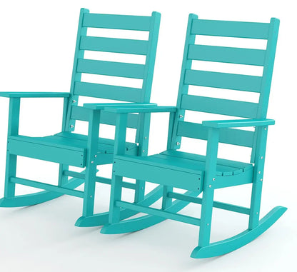 Set-of-2 HDPE Outdoor-Rocking-Chairs