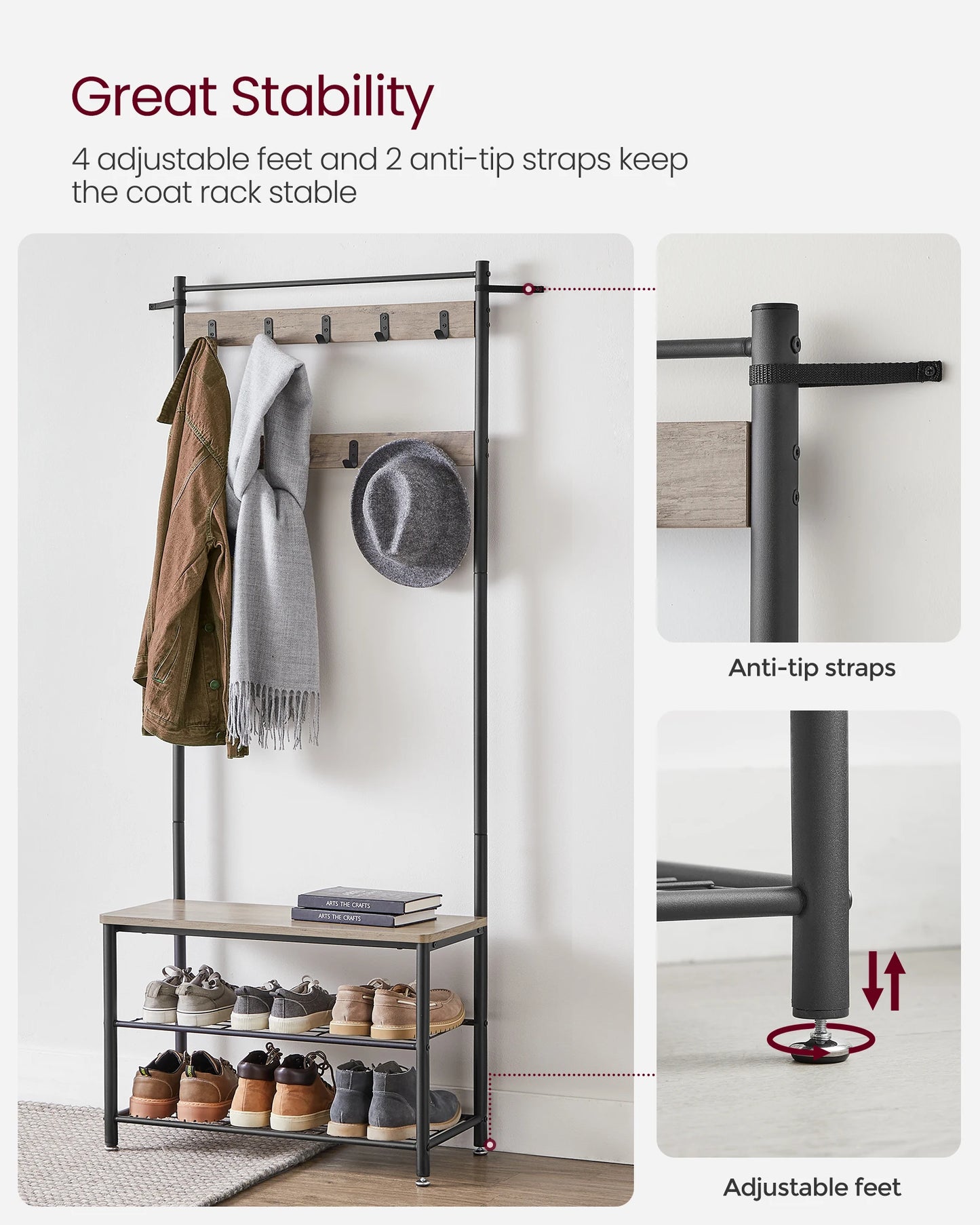Coat Rack with Shoe Storage