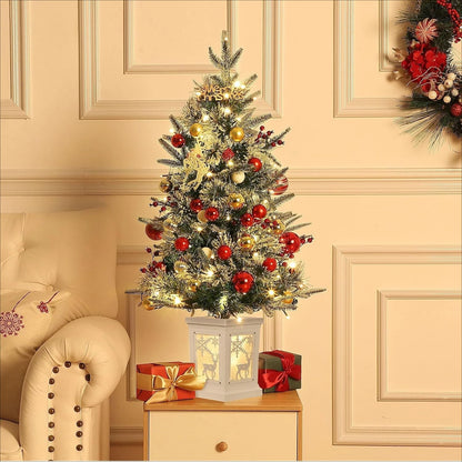 3FT Flocked Christmas Tree with LED Lights