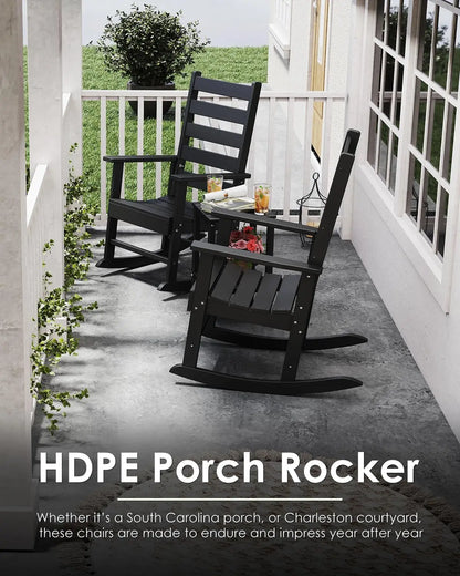 Set-of-2 HDPE Outdoor-Rocking-Chairs