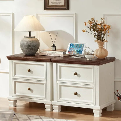 Rustic Vintage  End Table with Wood Legs