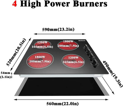 24 Inch 4 Burners Electric Cooktop