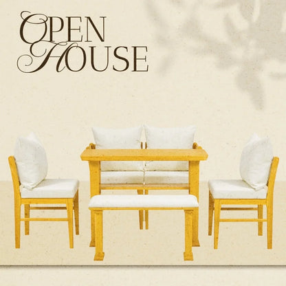 Compact Solid Wood Kitchen Nook Dining Set