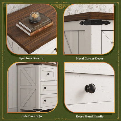 51.2" Farmhouse 7 Drawer Dresser & TV Stand