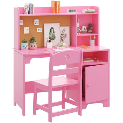 Kids Wooden Desk and Chair Set