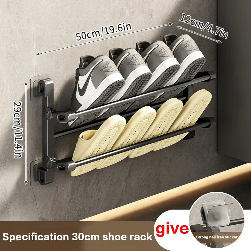 Wall-mounted Multifunctional Shoe Rack